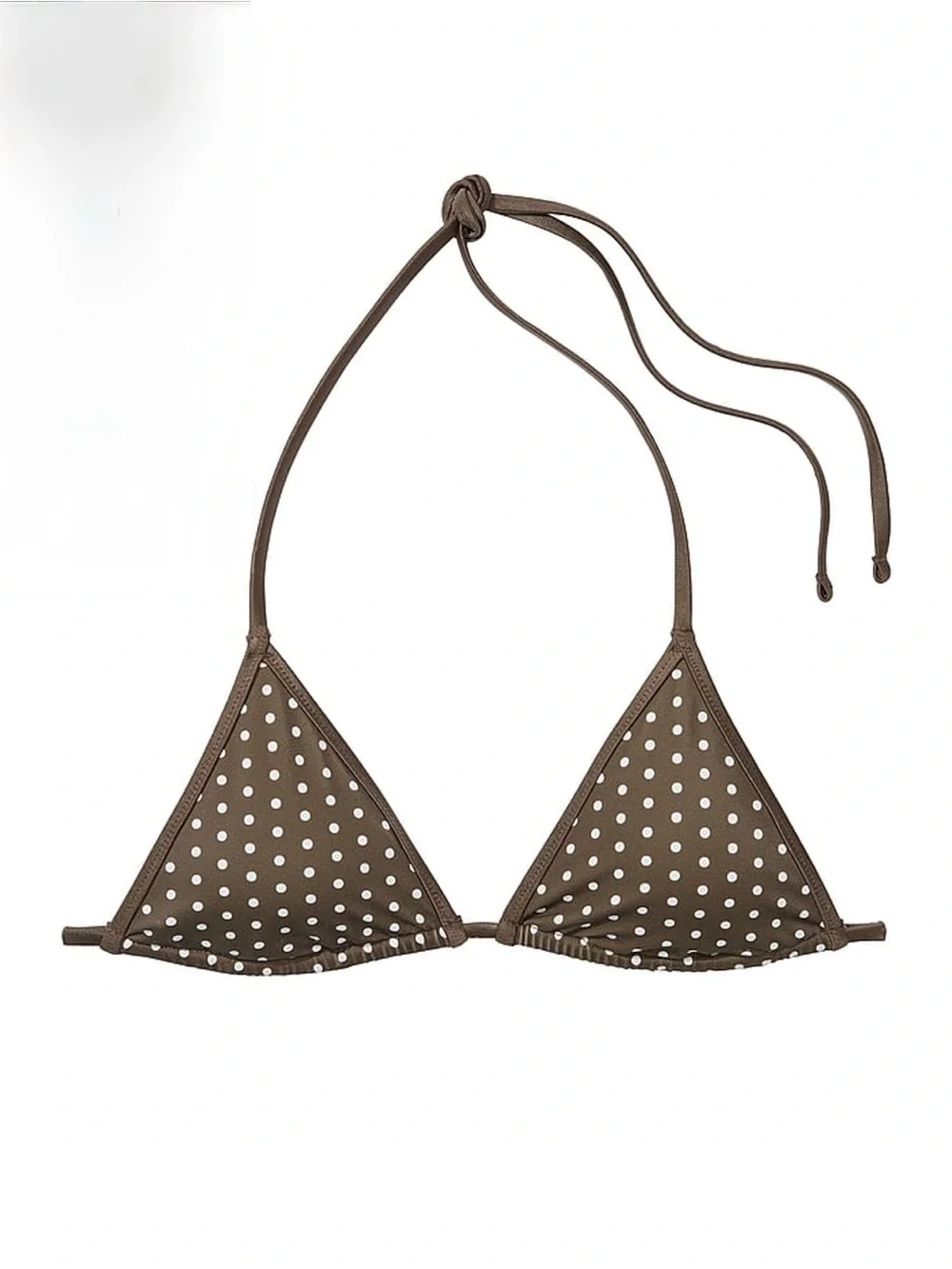 VS Pink x Frankie’s Bikinis Triangle Brown Polka Dot Set